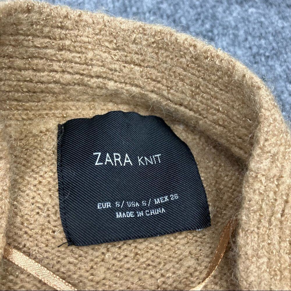 Zara Women knit Tan Knit Cardigan Size Small - Picture 4 of 7